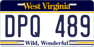 WV license plate DPQ489
