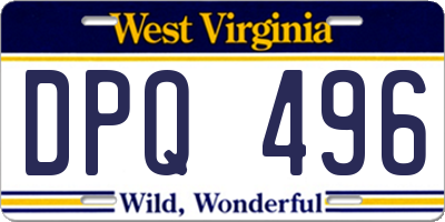 WV license plate DPQ496