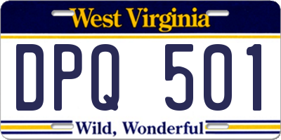 WV license plate DPQ501