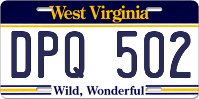 WV license plate DPQ502