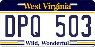 WV license plate DPQ503