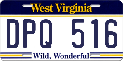 WV license plate DPQ516