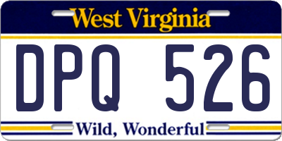 WV license plate DPQ526