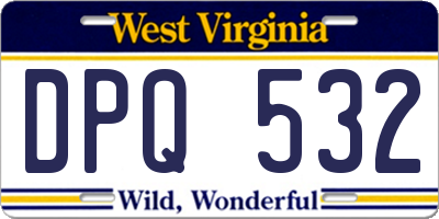WV license plate DPQ532