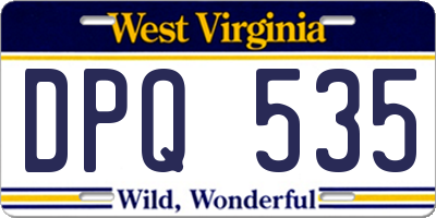 WV license plate DPQ535