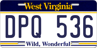 WV license plate DPQ536