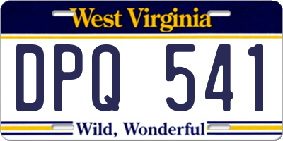 WV license plate DPQ541
