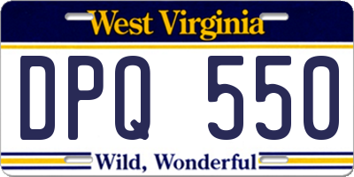 WV license plate DPQ550