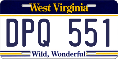 WV license plate DPQ551