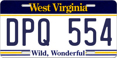 WV license plate DPQ554