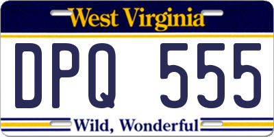 WV license plate DPQ555