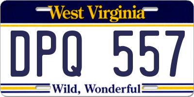 WV license plate DPQ557