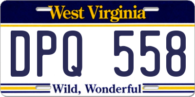 WV license plate DPQ558