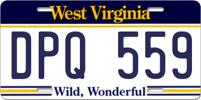 WV license plate DPQ559