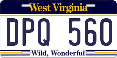 WV license plate DPQ560