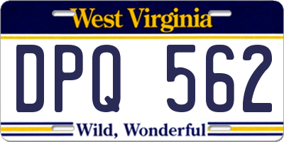 WV license plate DPQ562