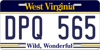 WV license plate DPQ565