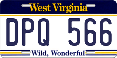 WV license plate DPQ566