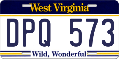 WV license plate DPQ573