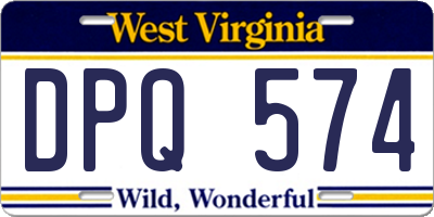 WV license plate DPQ574