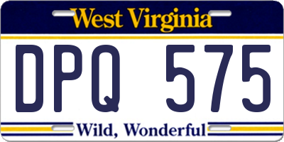 WV license plate DPQ575