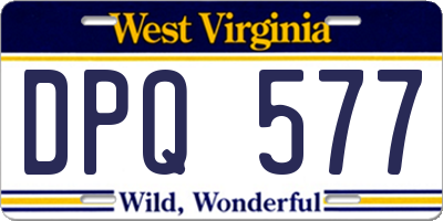 WV license plate DPQ577