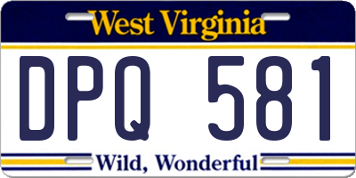 WV license plate DPQ581