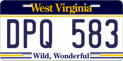 WV license plate DPQ583