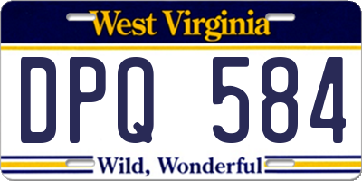 WV license plate DPQ584