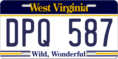 WV license plate DPQ587
