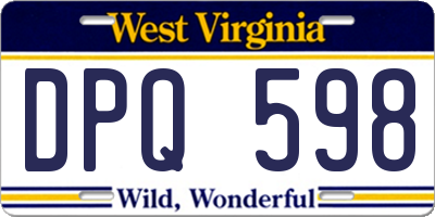 WV license plate DPQ598
