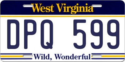 WV license plate DPQ599