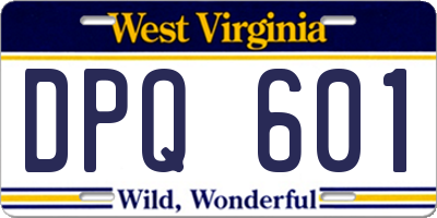 WV license plate DPQ601