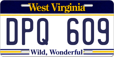 WV license plate DPQ609