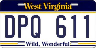 WV license plate DPQ611
