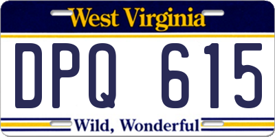 WV license plate DPQ615