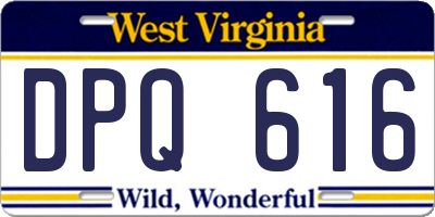 WV license plate DPQ616