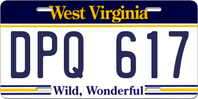 WV license plate DPQ617