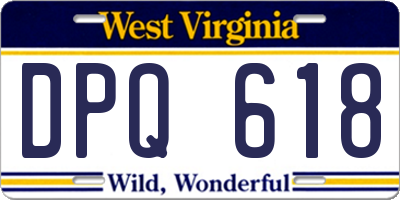 WV license plate DPQ618