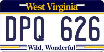 WV license plate DPQ626