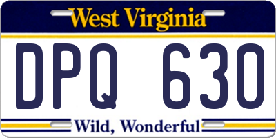 WV license plate DPQ630