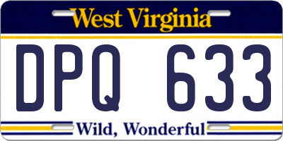 WV license plate DPQ633