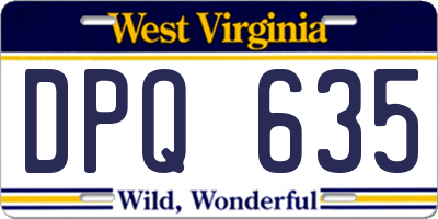 WV license plate DPQ635