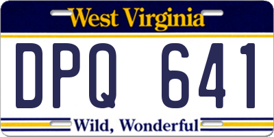 WV license plate DPQ641