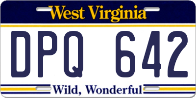 WV license plate DPQ642
