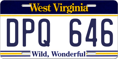 WV license plate DPQ646