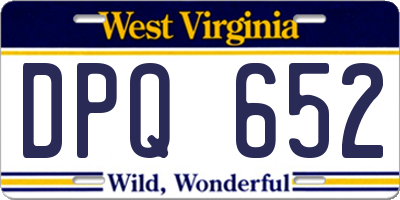 WV license plate DPQ652