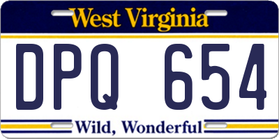 WV license plate DPQ654