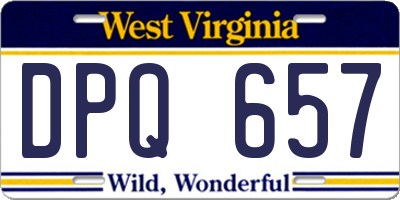 WV license plate DPQ657