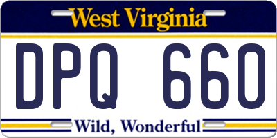 WV license plate DPQ660